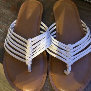 Torrid White Braided Strap Sandals